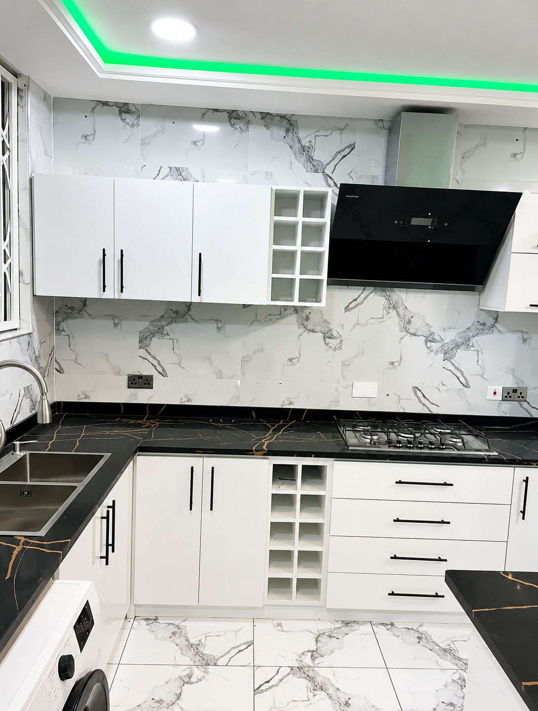 Contemporary White Fitted Kitchen Accra